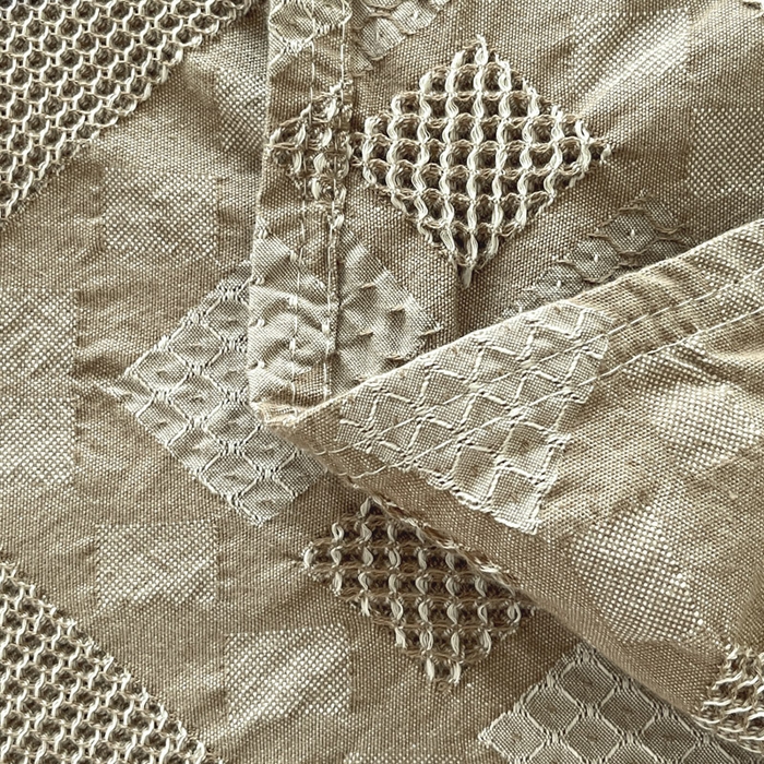 91家纺网 家纺一手货源 找家纺 悦然毛巾被 2025新款全棉纯棉纱布毛巾被镂空盖毯毯子 云感空影-浅驼