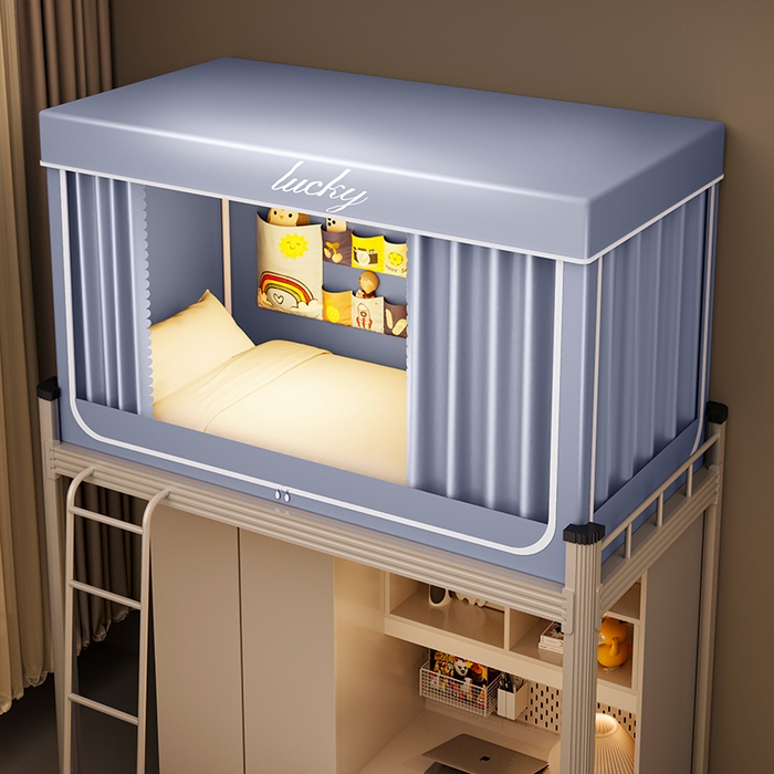 91家纺网 家纺一手货源 找家纺 宜品雅 2025新款学生款宿舍遮光蚊帐 淡雅灰