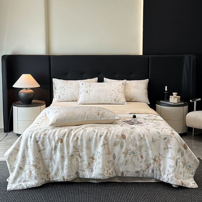 91家纺网 家纺一手货源 找家纺 （总）慕晨 2025新款莱赛尔天丝数码印花四件套莱赛尔夏被四件套天丝夏凉被直播热款夏被被子被芯