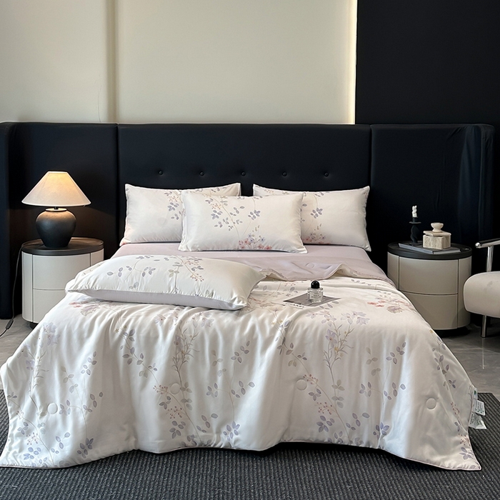 91家纺网 家纺一手货源 找家纺 （总）慕晨 2025新款莱赛尔天丝数码印花四件套莱赛尔夏被四件套天丝夏凉被直播热款夏被被子被芯