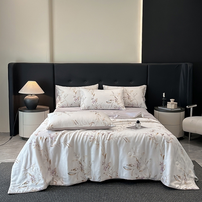 91家纺网 家纺一手货源 找家纺 （总）慕晨 2025新款莱赛尔天丝数码印花四件套莱赛尔夏被四件套天丝夏凉被直播热款夏被被子被芯