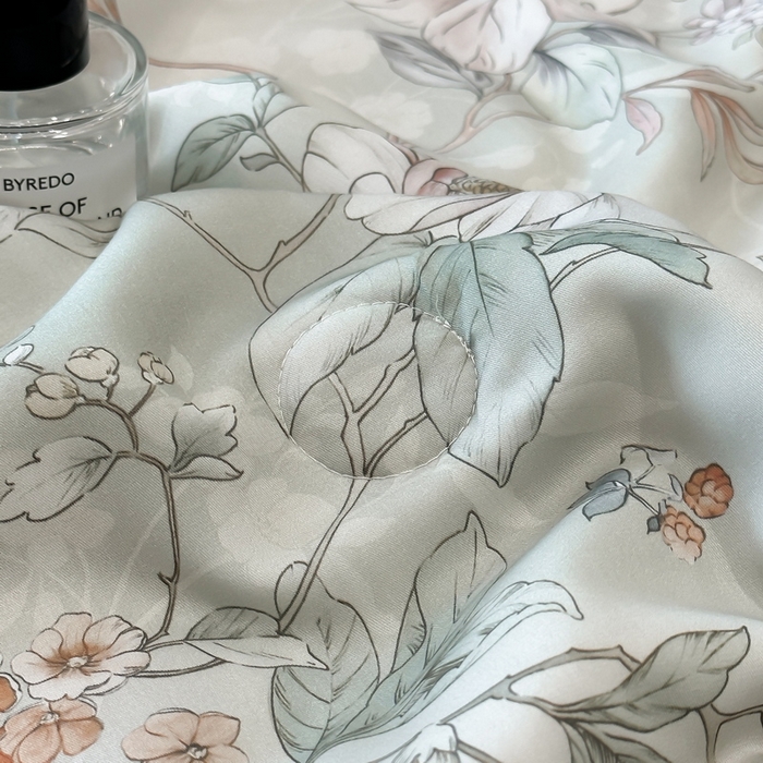 91家纺网 家纺一手货源 找家纺 慕晨 2025新款莱赛尔天丝数码印花四件套莱赛尔夏被四件套天丝夏凉被直播热款夏被被子被芯 锦兮 绿