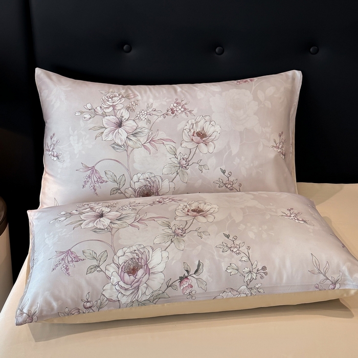 91家纺网 家纺一手货源 找家纺 慕晨 2025新款莱赛尔天丝数码印花四件套莱赛尔夏被四件套天丝夏凉被直播热款夏被被子被芯 锦兮-粉