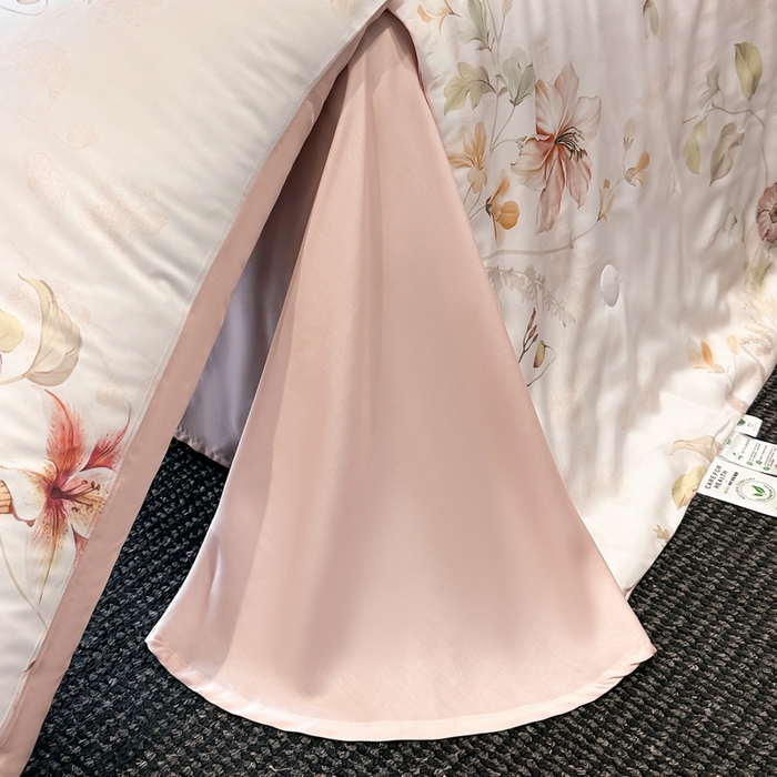 91家纺网 家纺一手货源 找家纺 慕晨 2025新款莱赛尔天丝数码印花四件套莱赛尔夏被四件套天丝夏凉被直播热款夏被被子被芯 嫚熙 粉