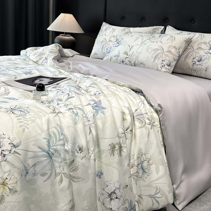 91家纺网 家纺一手货源 找家纺 （总）慕晨 2025新款莱赛尔天丝数码印花四件套莱赛尔夏被四件套天丝夏凉被直播热款四件套