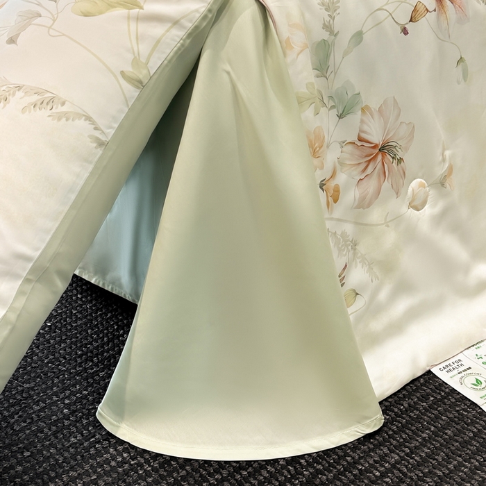 91家纺网 家纺一手货源 找家纺 慕晨 2025新款莱赛尔天丝数码印花四件套莱赛尔夏被四件套天丝夏凉被直播热款夏被被子被芯 嫚熙 绿