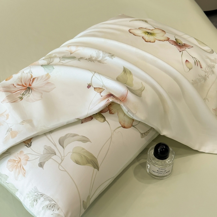 91家纺网 家纺一手货源 找家纺 慕晨 2025新款莱赛尔天丝数码印花四件套莱赛尔夏被四件套天丝夏凉被直播热款夏被被子被芯 嫚熙 绿