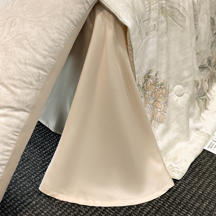 91家纺网 家纺一手货源 找家纺 慕晨 2025新款莱赛尔天丝数码印花四件套莱赛尔夏被四件套天丝夏凉被直播热款夏被被子被芯 诺森 香槟