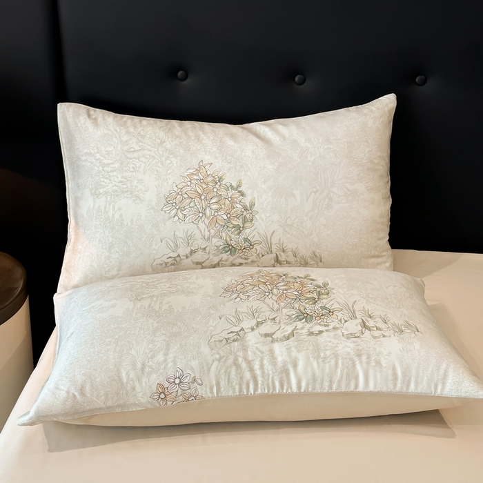 91家纺网 家纺一手货源 找家纺 慕晨 2025新款莱赛尔天丝数码印花四件套莱赛尔夏被四件套天丝夏凉被直播热款夏被被子被芯 诺森 香槟