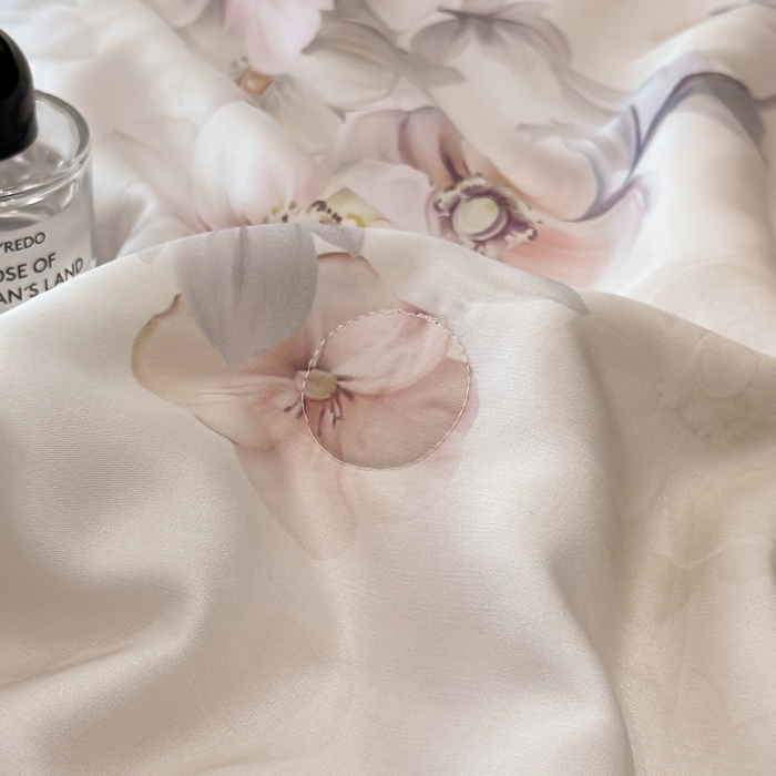 91家纺网 家纺一手货源 找家纺 慕晨 2025新款莱赛尔天丝数码印花四件套莱赛尔夏被四件套天丝夏凉被直播热款夏被被子被芯 栖然 粉