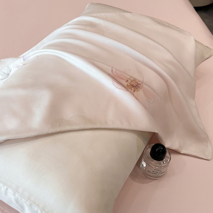 91家纺网 家纺一手货源 找家纺 慕晨 2025新款莱赛尔天丝数码印花四件套莱赛尔夏被四件套天丝夏凉被直播热款夏被被子被芯 栖然 粉