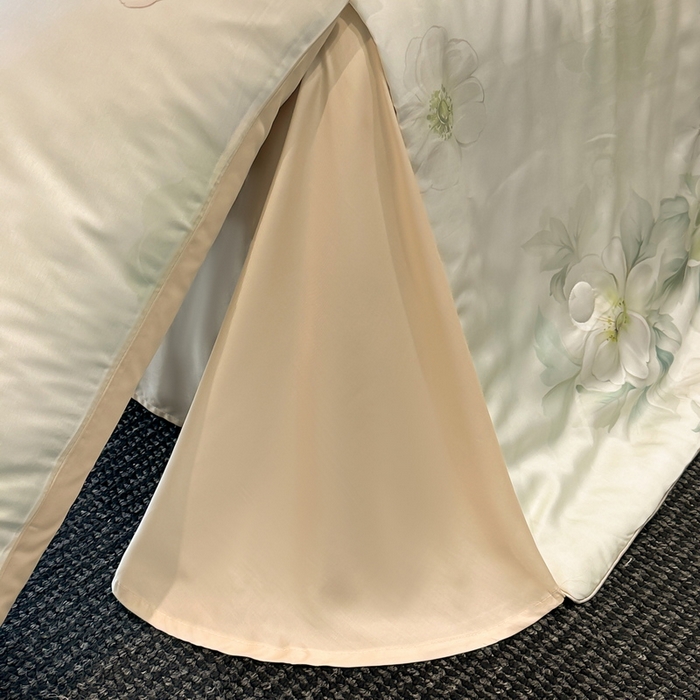 91家纺网 家纺一手货源 找家纺 慕晨 2025新款莱赛尔天丝数码印花四件套莱赛尔夏被四件套天丝夏凉被直播热款夏被被子被芯 栖然 绿