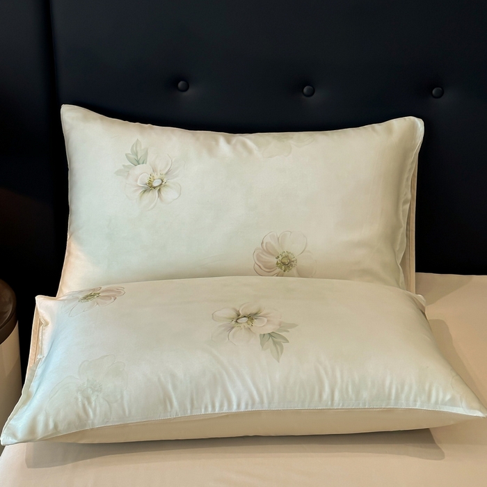 91家纺网 家纺一手货源 找家纺 慕晨 2025新款莱赛尔天丝数码印花四件套莱赛尔夏被四件套天丝夏凉被直播热款夏被被子被芯 栖然 绿