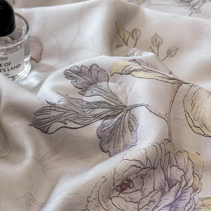 91家纺网 家纺一手货源 找家纺 慕晨 2025新款莱赛尔天丝数码印花四件套莱赛尔夏被四件套天丝夏凉被直播热款夏被被子被芯 韵眠 粉