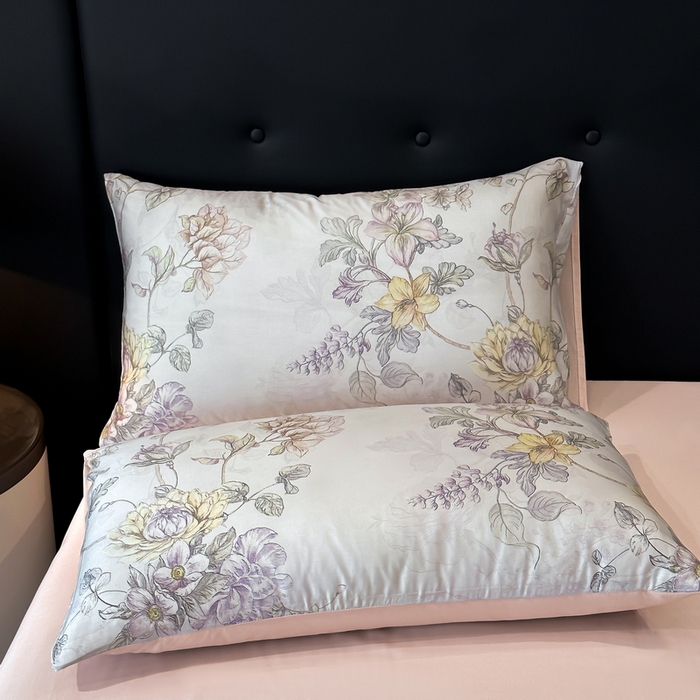 91家纺网 家纺一手货源 找家纺 慕晨 2025新款莱赛尔天丝数码印花四件套莱赛尔夏被四件套天丝夏凉被直播热款夏被被子被芯 韵眠 粉