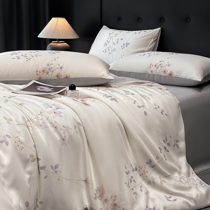 91家纺网 家纺一手货源 找家纺 （总）慕晨 2025新款莱赛尔天丝数码印花四件套莱赛尔夏被四件套天丝夏凉被直播热款四件套