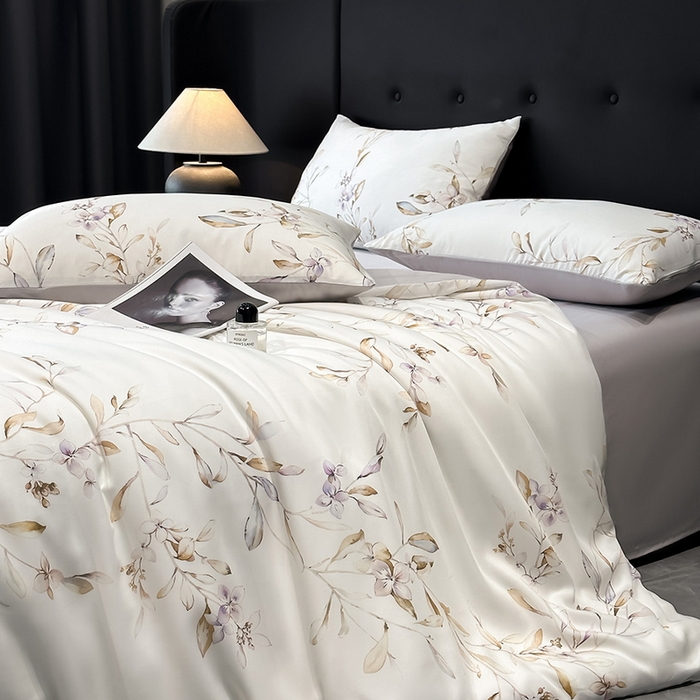 91家纺网 家纺一手货源 找家纺 （总）慕晨 2025新款莱赛尔天丝数码印花四件套莱赛尔夏被四件套天丝夏凉被直播热款四件套