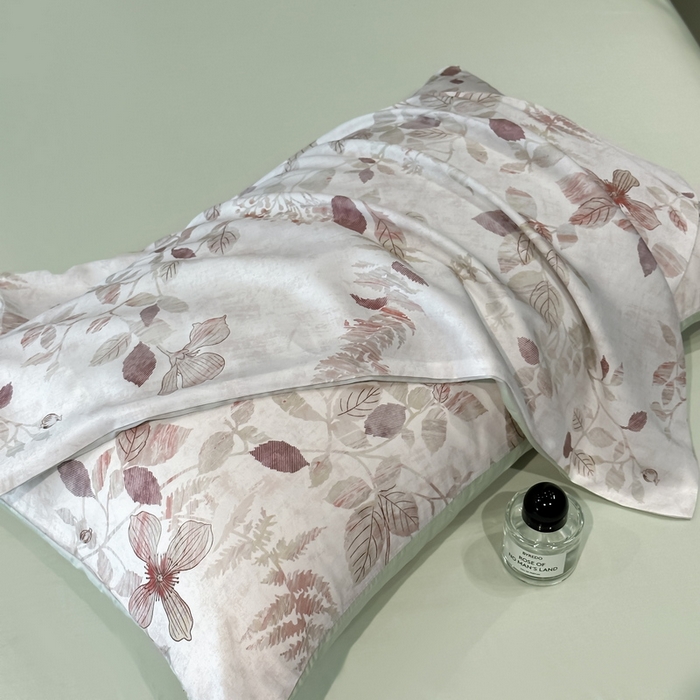 91家纺网 家纺一手货源 找家纺 慕晨 2025新款莱赛尔天丝数码印花四件套莱赛尔夏被四件套天丝夏凉被直播热款四件套 藏幽 绿