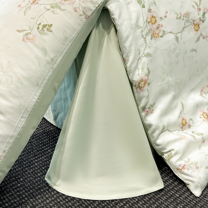 91家纺网 家纺一手货源 找家纺 慕晨 2025新款莱赛尔天丝数码印花四件套莱赛尔夏被四件套天丝夏凉被直播热款四件套 花漾 绿