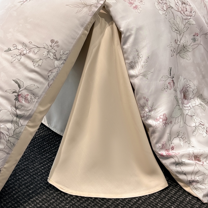 91家纺网 家纺一手货源 找家纺 慕晨 2025新款莱赛尔天丝数码印花四件套莱赛尔夏被四件套天丝夏凉被直播热款四件套 锦兮-粉