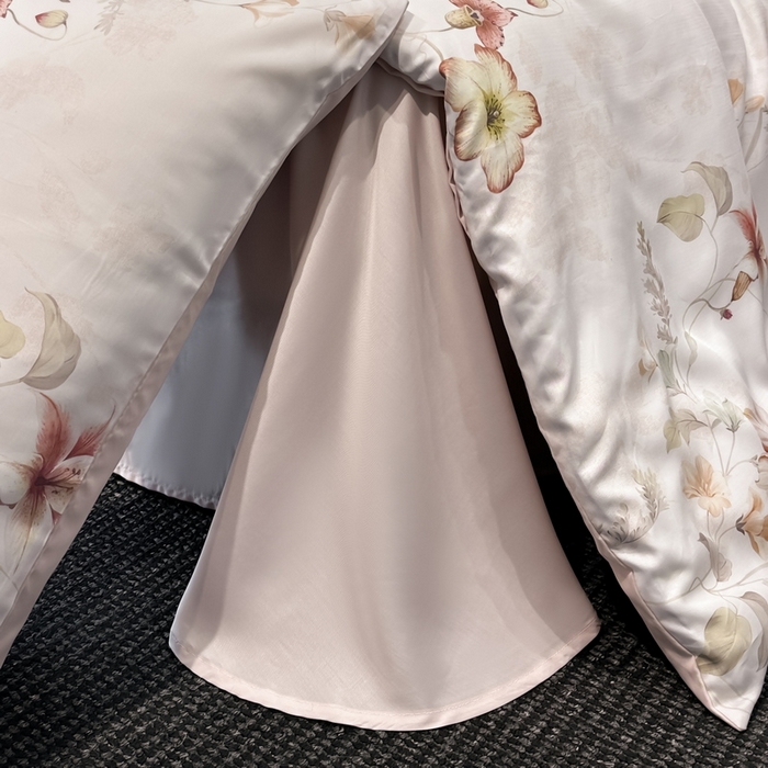 91家纺网 家纺一手货源 找家纺 慕晨 2025新款莱赛尔天丝数码印花四件套莱赛尔夏被四件套天丝夏凉被直播热款四件套 嫚熙 粉