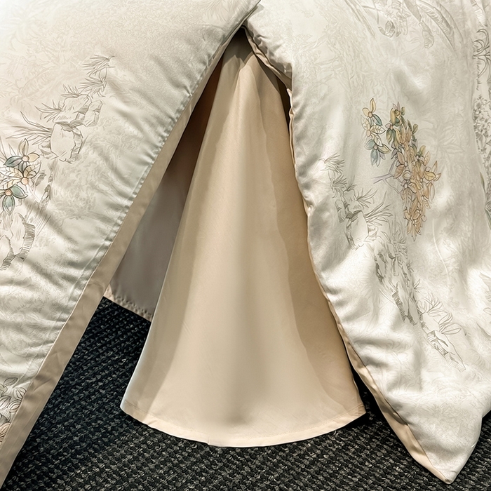 91家纺网 家纺一手货源 找家纺 慕晨 2025新款莱赛尔天丝数码印花四件套莱赛尔夏被四件套天丝夏凉被直播热款四件套 诺森 香槟