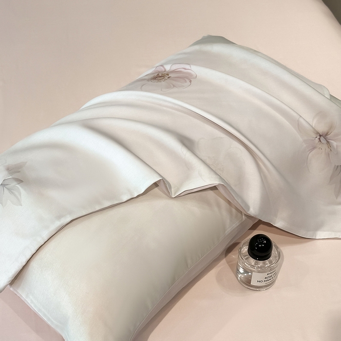 91家纺网 家纺一手货源 找家纺 慕晨 2025新款莱赛尔天丝数码印花四件套莱赛尔夏被四件套天丝夏凉被直播热款四件套 栖然 粉