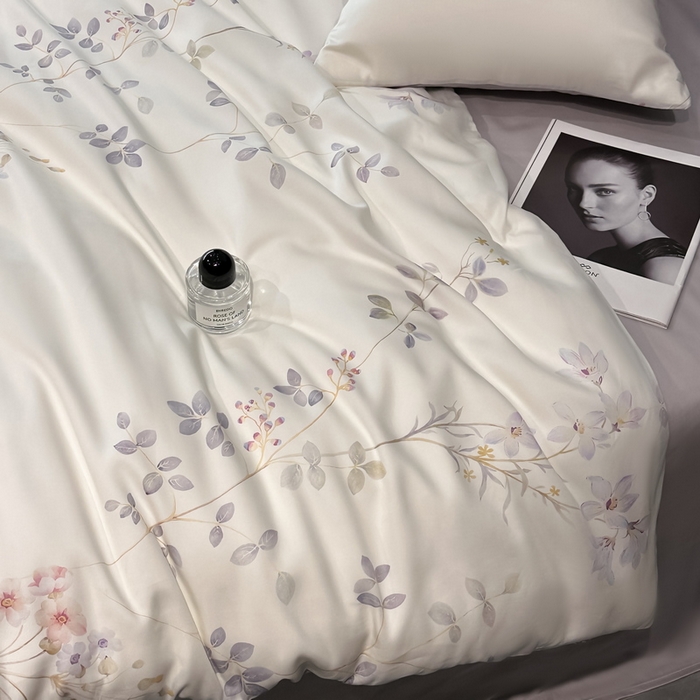 91家纺网 家纺一手货源 找家纺 慕晨 2025新款莱赛尔天丝数码印花四件套莱赛尔夏被四件套天丝夏凉被直播热款四件套 星逸