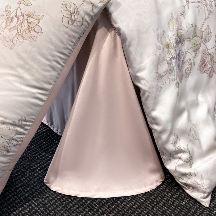 91家纺网 家纺一手货源 找家纺 慕晨 2025新款莱赛尔天丝数码印花四件套莱赛尔夏被四件套天丝夏凉被直播热款四件套 韵眠 粉