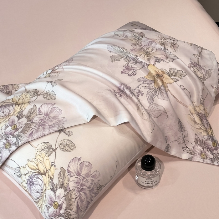 91家纺网 家纺一手货源 找家纺 慕晨 2025新款莱赛尔天丝数码印花四件套莱赛尔夏被四件套天丝夏凉被直播热款四件套 韵眠 粉