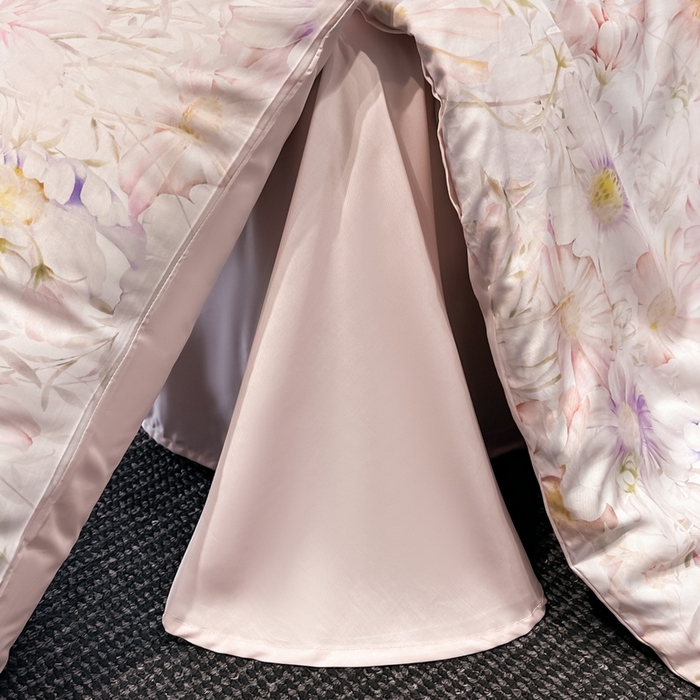 91家纺网 家纺一手货源 找家纺 慕晨 2025新款莱赛尔天丝数码印花四件套莱赛尔夏被四件套天丝夏凉被直播热款四件套 芷韵  粉