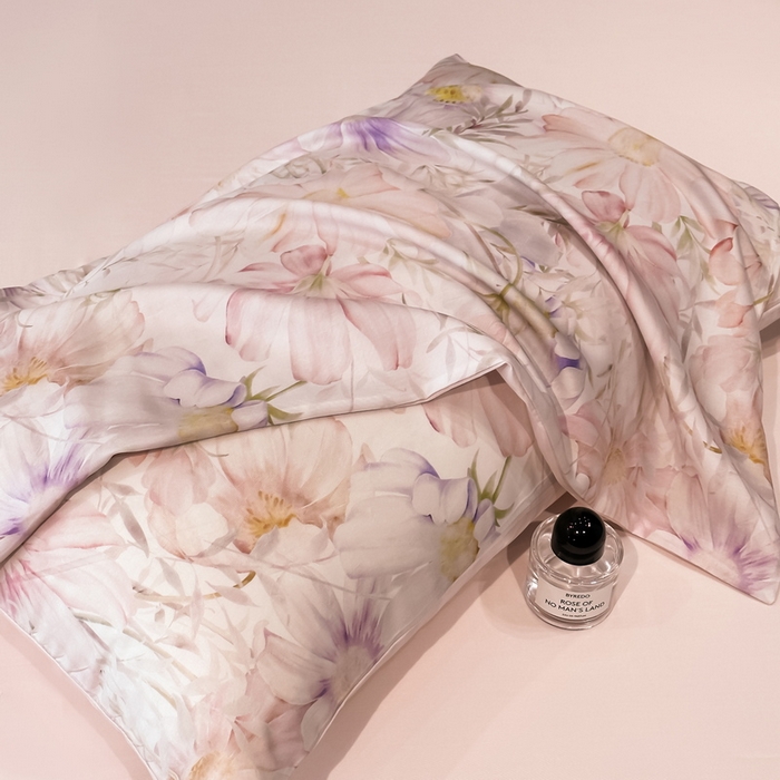 91家纺网 家纺一手货源 找家纺 慕晨 2025新款莱赛尔天丝数码印花四件套莱赛尔夏被四件套天丝夏凉被直播热款四件套 芷韵  粉