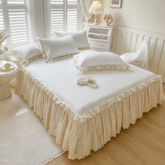 91家纺网 家纺一手货源 找家纺 恋尚 2025新款立体裸睡凉感冰豆豆席豆豆夏被夏凉被空调被四件套-伊米（控价265起） 伊米-米白