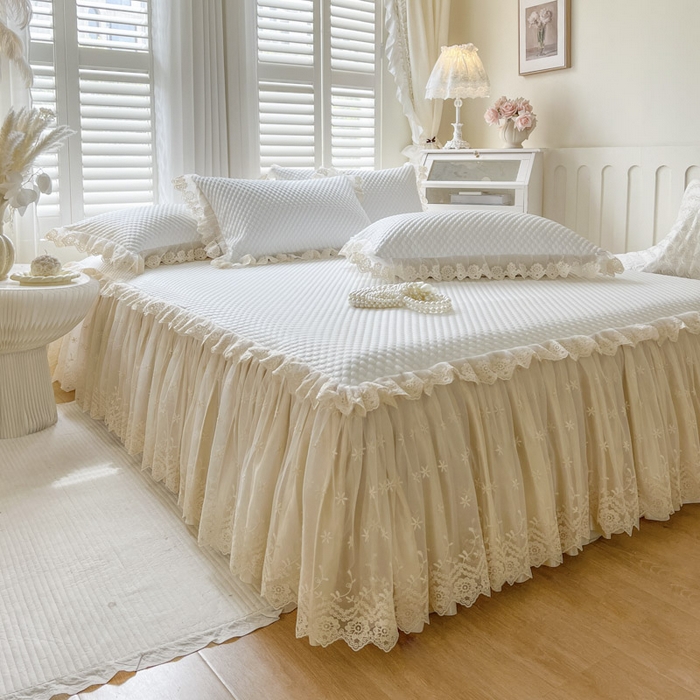 91家纺网 家纺一手货源 找家纺 恋尚 2025新款立体裸睡凉感冰豆豆席豆豆夏被夏凉被空调被四件套-伊米（控价265起） 伊米-米白