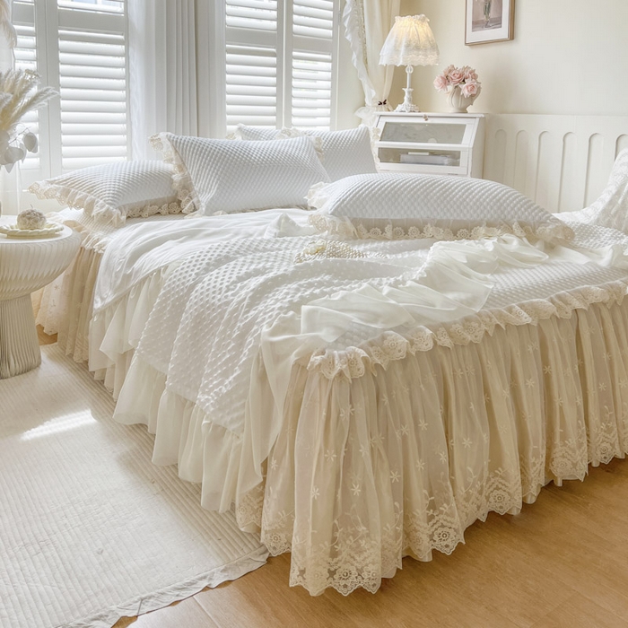 91家纺网 家纺一手货源 找家纺 恋尚 2025新款立体裸睡凉感冰豆豆席豆豆夏被夏凉被空调被四件套-伊米（控价265起） 伊米-米白