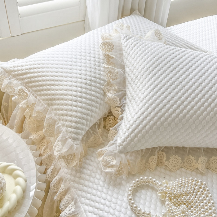 91家纺网 家纺一手货源 找家纺 恋尚 2025新款立体裸睡凉感冰豆豆席豆豆夏被夏凉被空调被四件套-伊米（控价265起） 伊米-米白