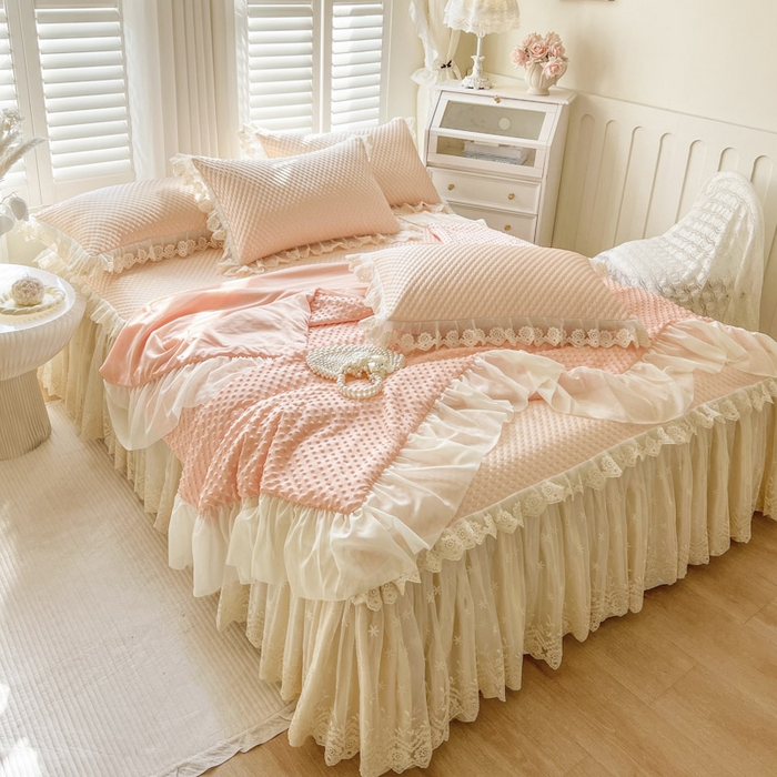 91家纺网 家纺一手货源 找家纺 恋尚 2025新款立体裸睡凉感冰豆豆席豆豆夏被夏凉被空调被四件套-伊米（控价265起） 伊米-清新玉