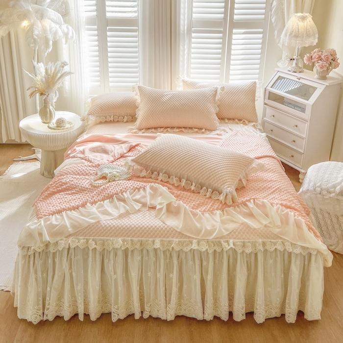 91家纺网 家纺一手货源 找家纺 恋尚 2025新款立体裸睡凉感冰豆豆席豆豆夏被夏凉被空调被四件套-伊米（控价265起） 伊米-清新玉