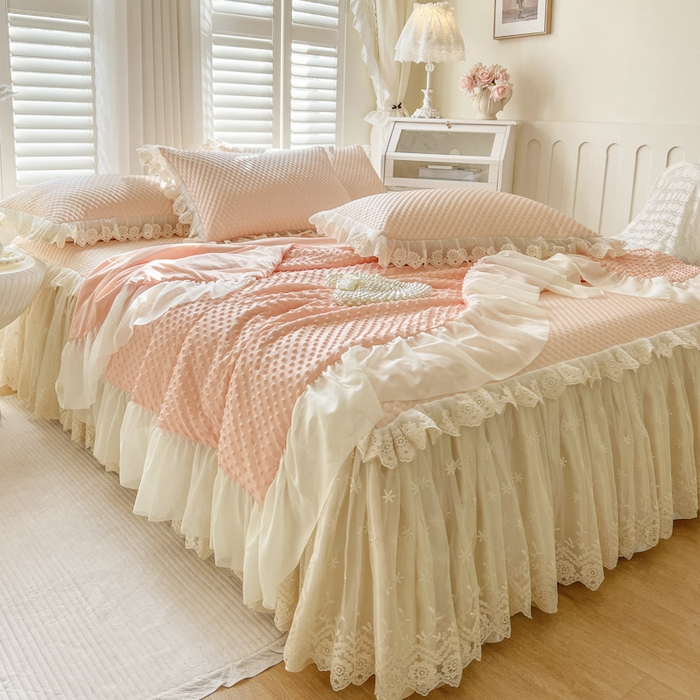 91家纺网 家纺一手货源 找家纺 恋尚 2025新款立体裸睡凉感冰豆豆席豆豆夏被夏凉被空调被四件套-伊米（控价265起） 伊米-清新玉