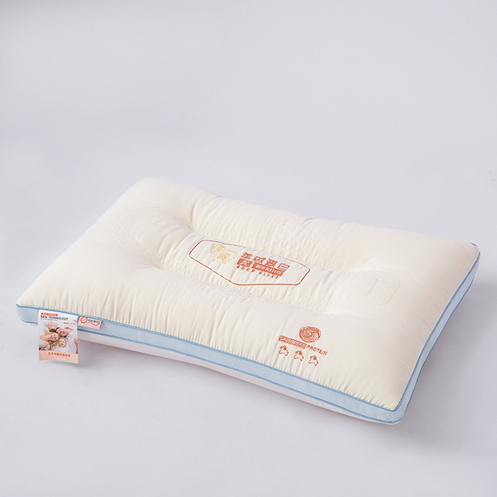 91家纺网 家纺一手货源 找家纺 木子晗 2025新款羊绒蛋白枕头枕芯头天丝蛋白枕头枕芯 蓝色