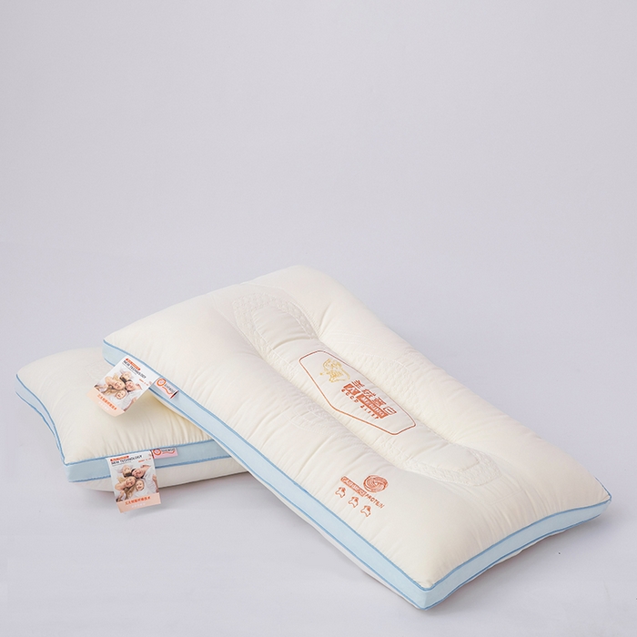 91家纺网 家纺一手货源 找家纺 木子晗 2025新款羊绒蛋白枕头枕芯头天丝蛋白枕头枕芯 蓝色