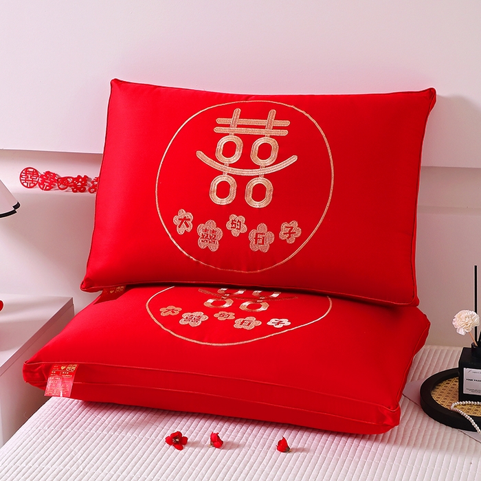 木子晗 2025新款大红枕头婚庆枕芯结婚婚礼喜庆枕头枕芯 大囍的日子