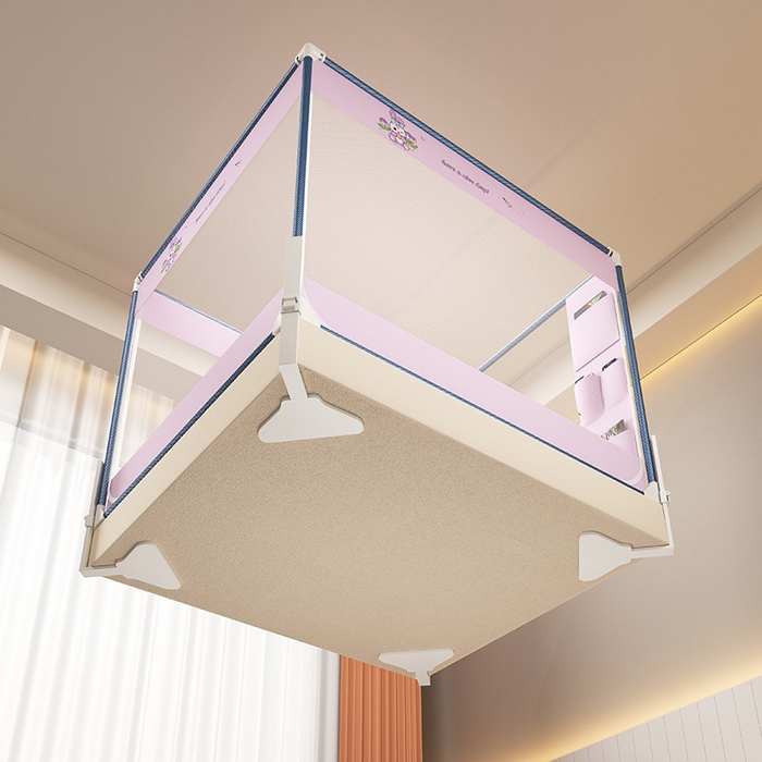 91家纺网 家纺一手货源 找家纺 富莱星蚊帐 2025新款框架防摔坐床蚊帐 紫色