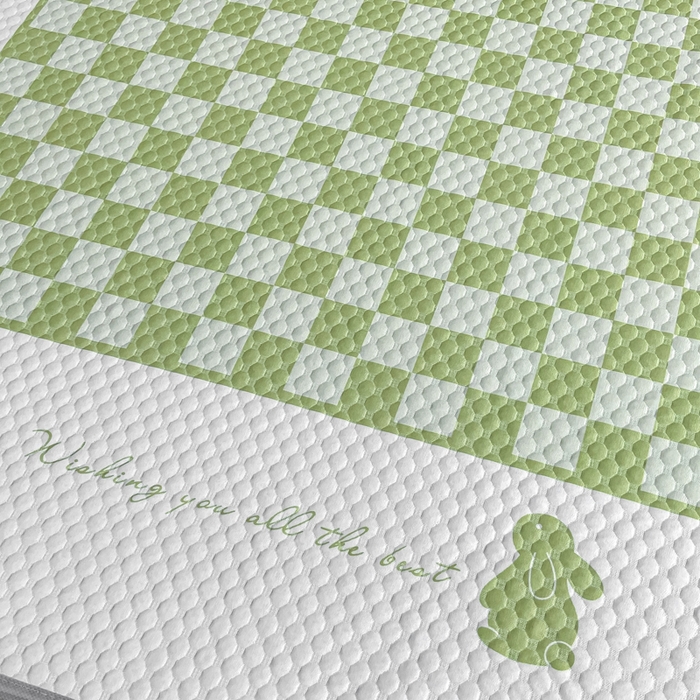 91家纺网 家纺一手货源 找家纺 慕梵家居 2025新款大版印花冰豆豆凉席席子床笠款三件套 可爱兔-绿