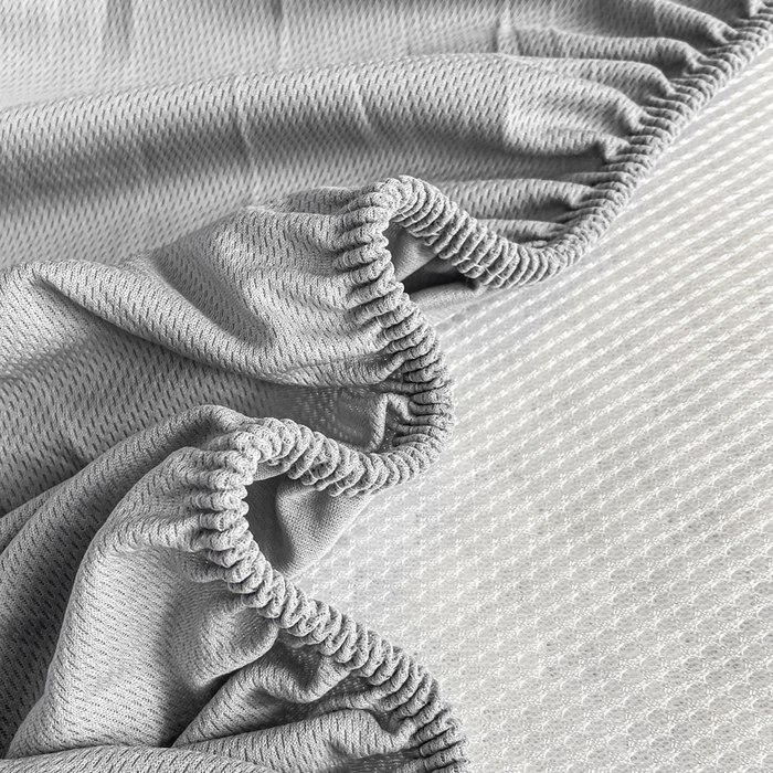 91家纺网 家纺一手货源 找家纺 慕梵家居 2025新款大版印花冰豆豆凉席席子床笠款三件套 美丽生活-灰