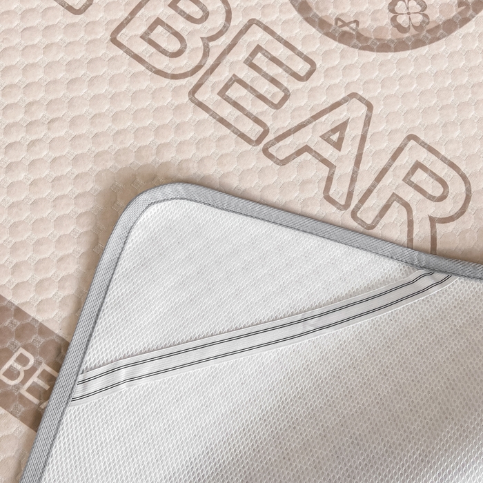 91家纺网 家纺一手货源 找家纺 慕梵家居 2025新款大版印花冰豆豆凉席席子三件套 可爱熊-咖