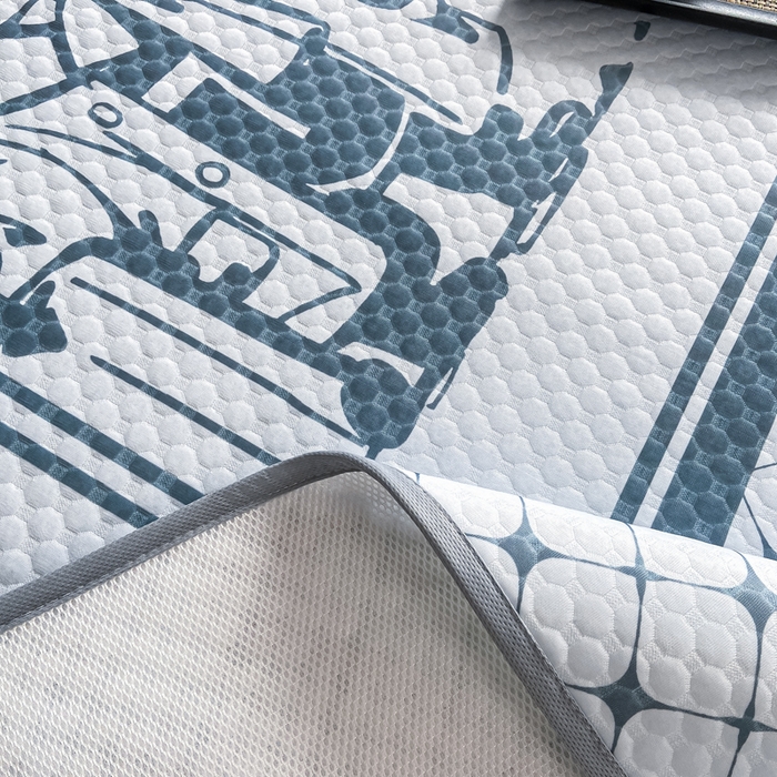 91家纺网 家纺一手货源 找家纺 慕梵家居 2025新款大版印花冰豆豆凉席席子三件套 爱家-灰