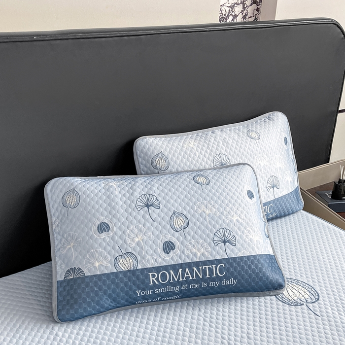 91家纺网 家纺一手货源 找家纺 慕梵家居 2025新款大版印花冰豆豆凉席席子三件套 芭蕉叶-灰