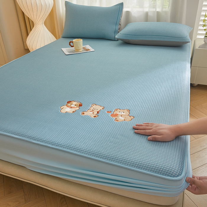 91家纺网 家纺一手货源 找家纺 （总）全季家居 2025新款A类乙纶PE家族系列刺绣凉豆豆席凉席席子