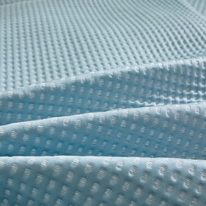 91家纺网 家纺一手货源 找家纺 全季家居 2025新款A类乙纶PE家族系列刺绣凉豆豆席凉席席子 快乐小熊-天蓝-床席款